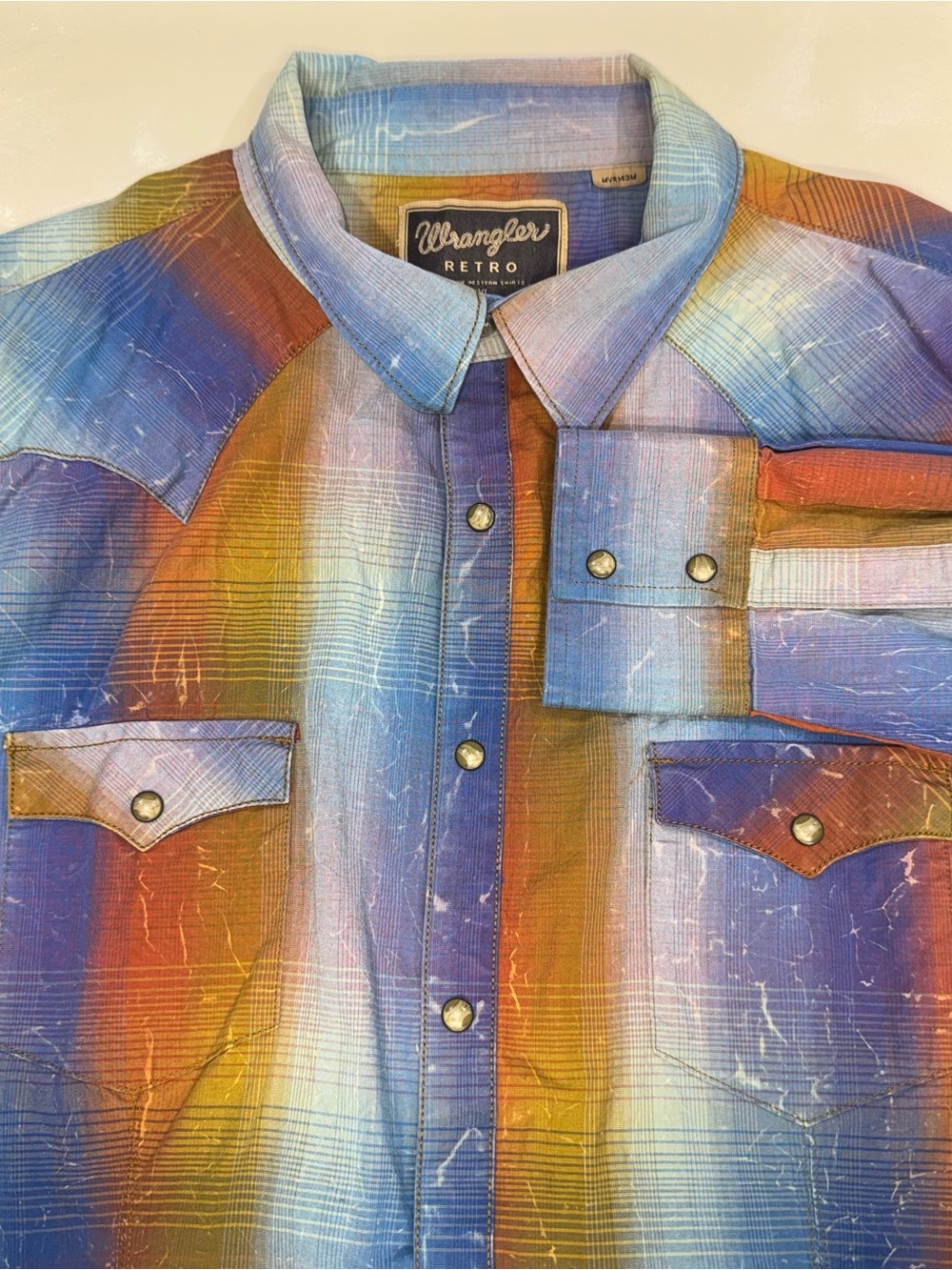 Wrangler Retro Pearl Snap Long Sleeve Mens 2XL XXL